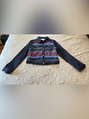 Ramy Brook Landon Tweed-Paneled Truckers Jacket